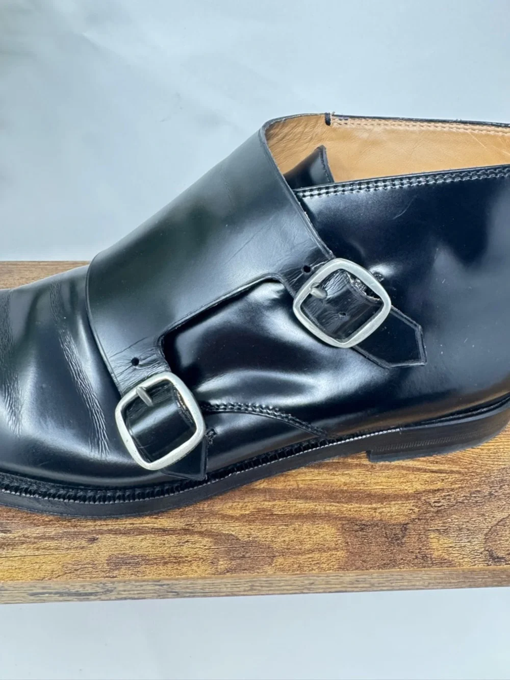Jimmy Choo Men's Black Double Monk Strap‎ Leather Shoes Size 42 Italian USA 9